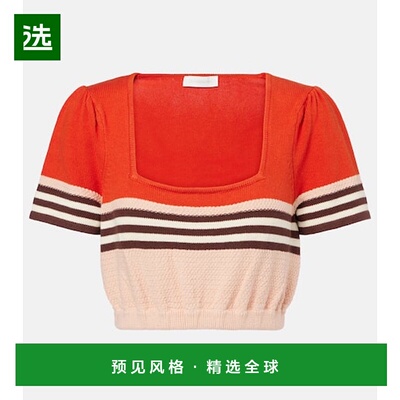 1h可退 香港直邮ZIMMERMANN 女士 Ascension 针织棉混纺上衣条纹