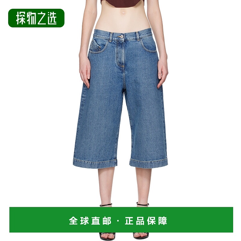 香港直邮The Attico 女士 蓝色 Washed 牛仔短裤 251WCQ00012DDD0