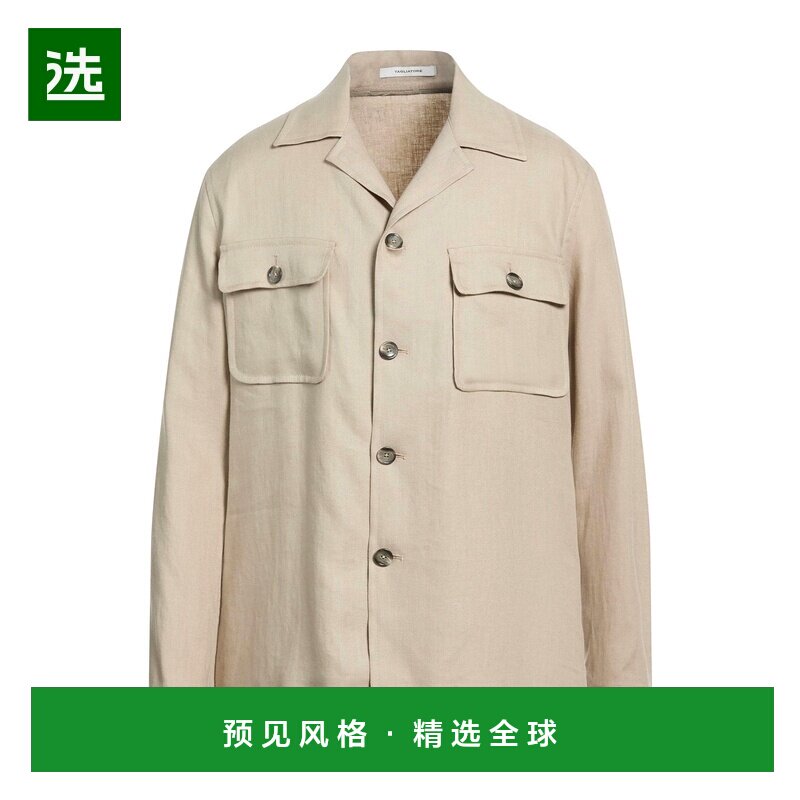 1h可退 香港直邮Tagliatore 男士 亚麻衬衫 beige米色 舒适时尚