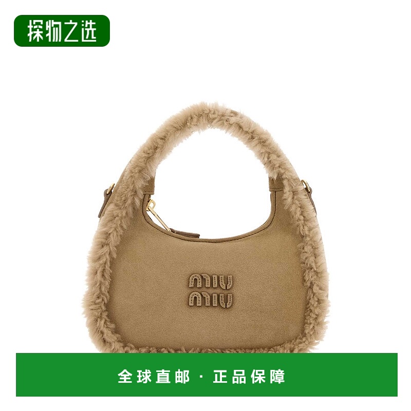 香港直邮Miu Miu 缪缪 女士 沙色米色小牛皮肩包 5BC125VOWS2IDK
