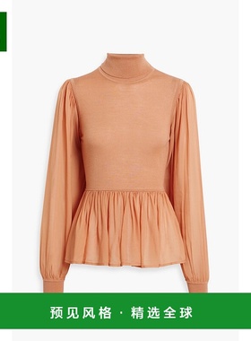 1h可退 香港直邮ULLA JOHNSON 女士 Liana 雪纺拼接羊毛真丝混纺