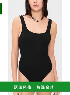 1h可退 香港直邮HUNZA G 女士 覆盖方形领泳衣 black黑色 舒适时
