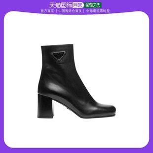 99新未使用 香港直邮Prada 徽标高跟短靴 F0002 1T930M 070