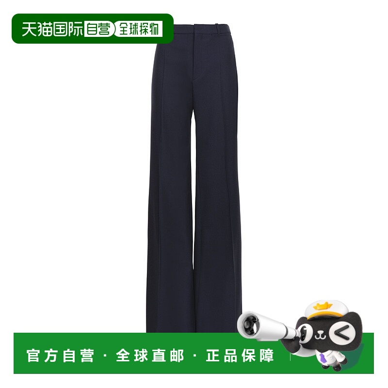 香港直邮Chloe 腰带环羊毛喇叭裤 25SPA06312女装阔腿裤直筒裤