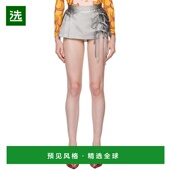 美国直邮 Pushbutton 银色侧开衩微短裙 1h可退 女士休闲裤