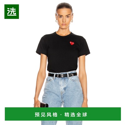1h可退 香港直邮comme des garcons play 女士 针织红色徽标T恤 A