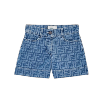 香港直邮Fendi FF图案牛仔短裤 JFF340ARSH
