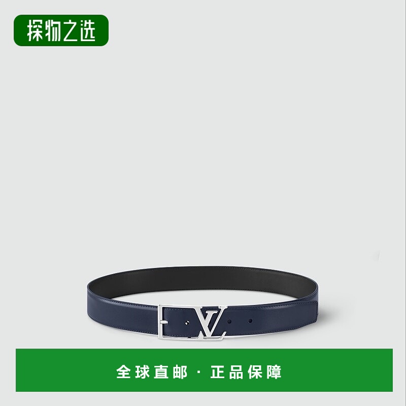 自营1h可退 欧洲直邮LV/路易威登 男士海军蓝皮革腰带新款皮带
