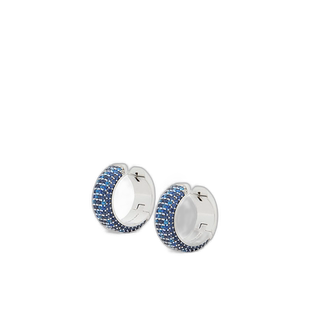 欧洲直邮LOEWE(罗意威)女士2024上新 银质和水晶密镶环状耳环