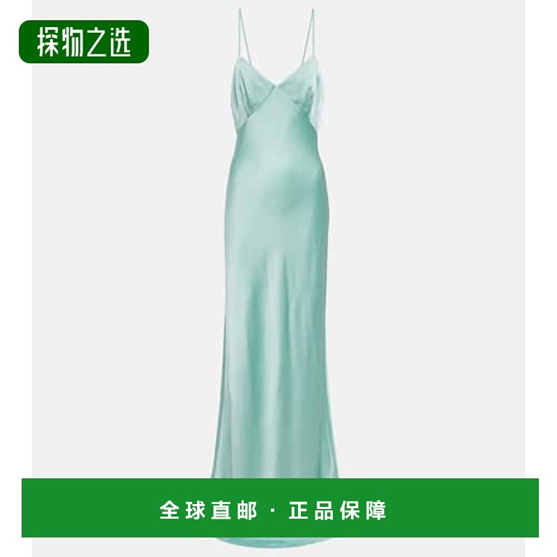 香港直邮MaxMara 麦斯玛拉 女士 Selce slip 缎面长款连衣裙