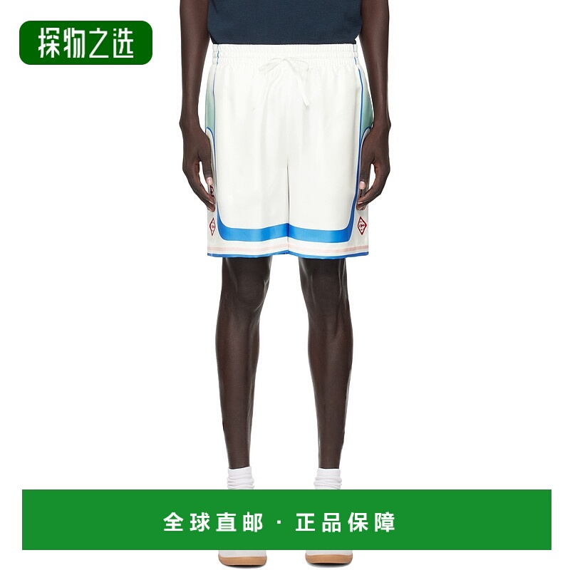 香港直邮Casablanca 男士 白色 Fuji Dream Silk 短裤 MPF25TR012