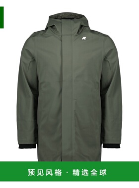 香港直邮K-WAY 男士户外冲锋衣 K7126WWAF0 AW2025 军绿色 徽标棉