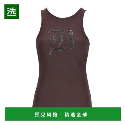 香港直邮BLUMARINE 女士衬衫 2T049AN0541 SS2024 棕色 罗纹背心