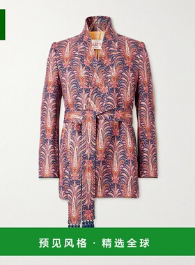 香港直邮valentino 华伦天奴 男士 束带麻纤维夹克 6V0CEG94AST