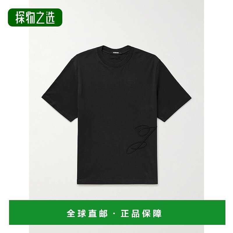 1h可退 Jacquemus 男士 Logo刺绣棉针织T恤 25HTSM00566A