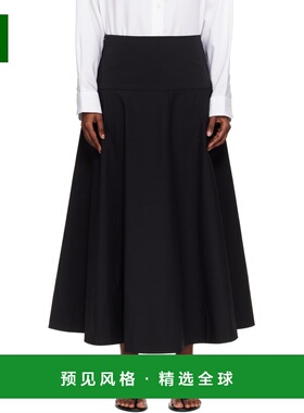 1h可退 香港直邮ST.AGNI 女士 黑色 Cotton Circle Hem 半身裙 R2