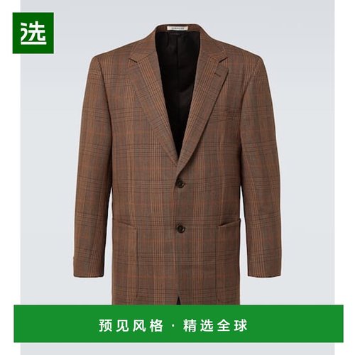 1h可退 香港直邮AURALEE 男士 威尔士王子羊毛西装外套 brown棕色