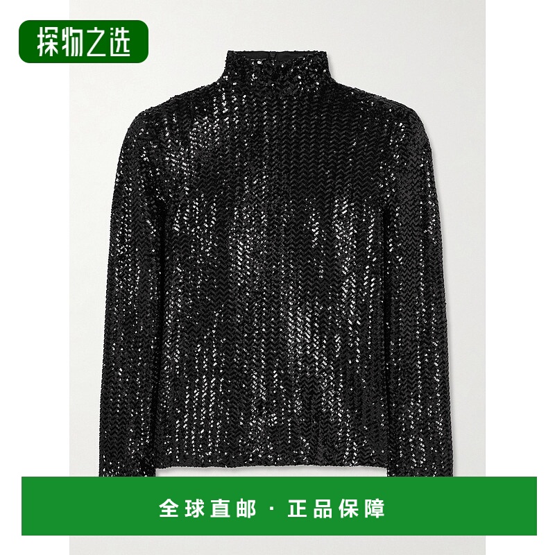 1h可退 香港直邮ANINE BING 女士 Josephine 珠片薄纱上衣 A07103