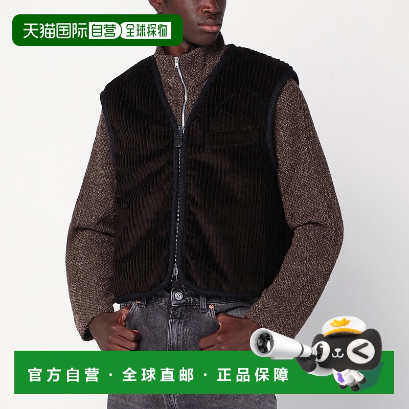 香港直邮Our Legacy 男士 棕色罗纹天鹅绒拉链夹克 M4251TPWOPB