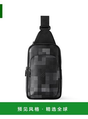 1h可退 欧洲直邮LV/路易威登 Avenue Slingbag男士黑色帆布斜挎包