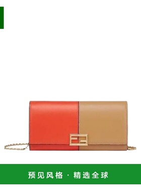 香港直邮Fendi Baguette徽标细节链条钱包 8M0365A1KS拉链