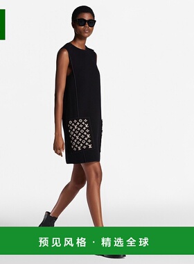 1h可退 欧洲直邮LV路易威登 Squad系列女士黑色小牛皮老花图案切