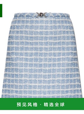 香港直邮Versace 粗花呢半身裙 10157151A15390格子a字裙