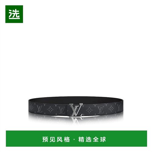 1h可退 Louis Vuitton路易威登男士腰带皮带黑色老花帆布