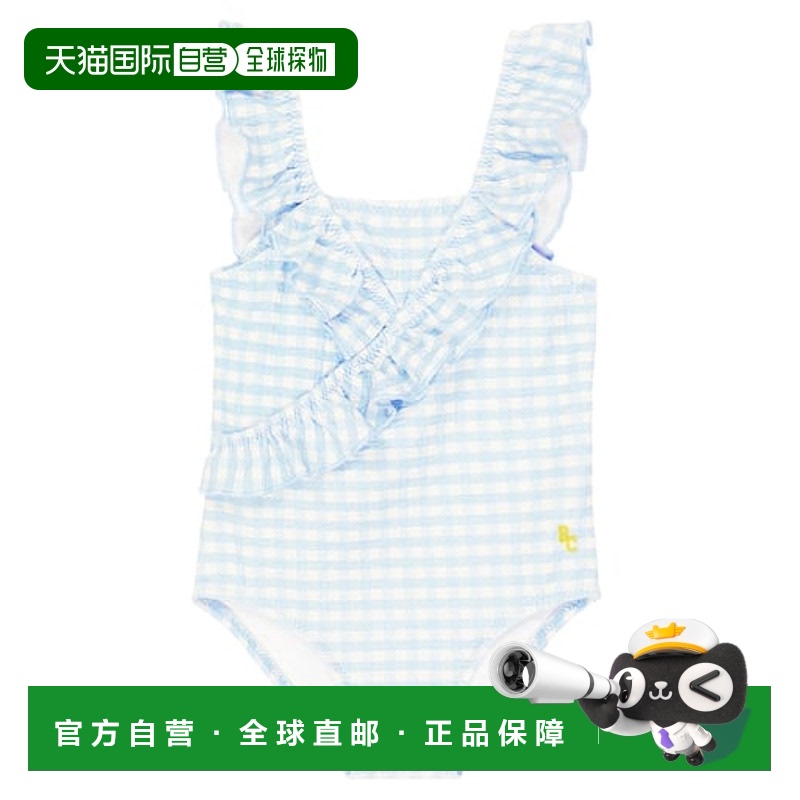 1h可退 香港直邮bobo choses 婴儿 Vichy 荷叶边泳衣童装