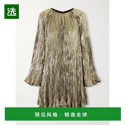 1h可退 ULLA JOHNSON 女士 Claire 褶裥卢勒克斯迷你连衣