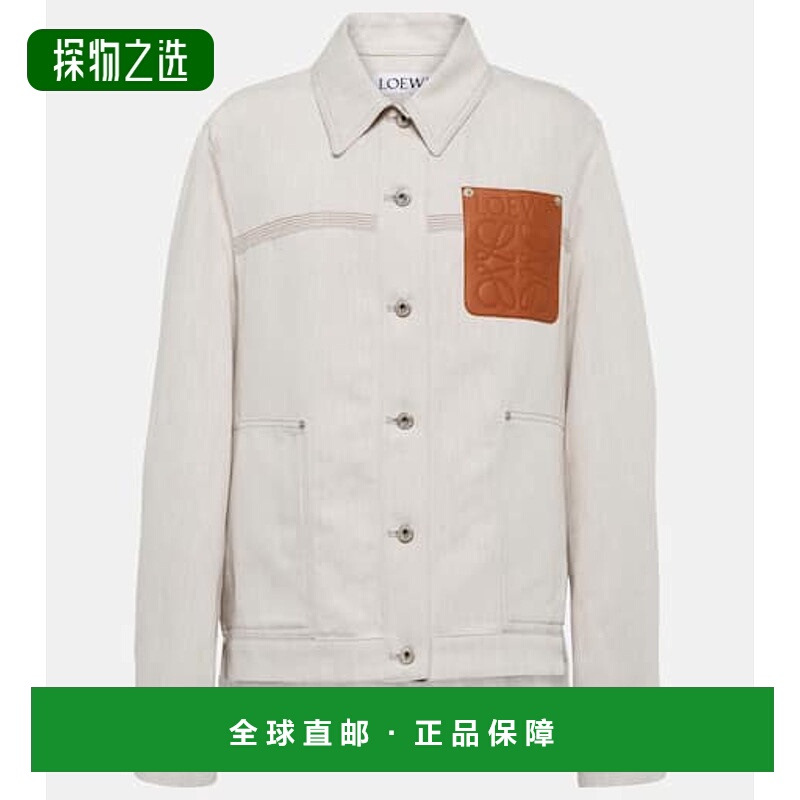 香港直邮LOEWE 罗意威 女士 Anagram 棉质亚麻夹克