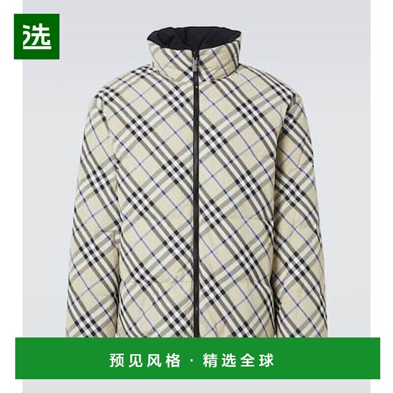 1h可退 香港直邮Burberry 巴宝莉 男士 格纹可反穿羽绒夹克博柏利