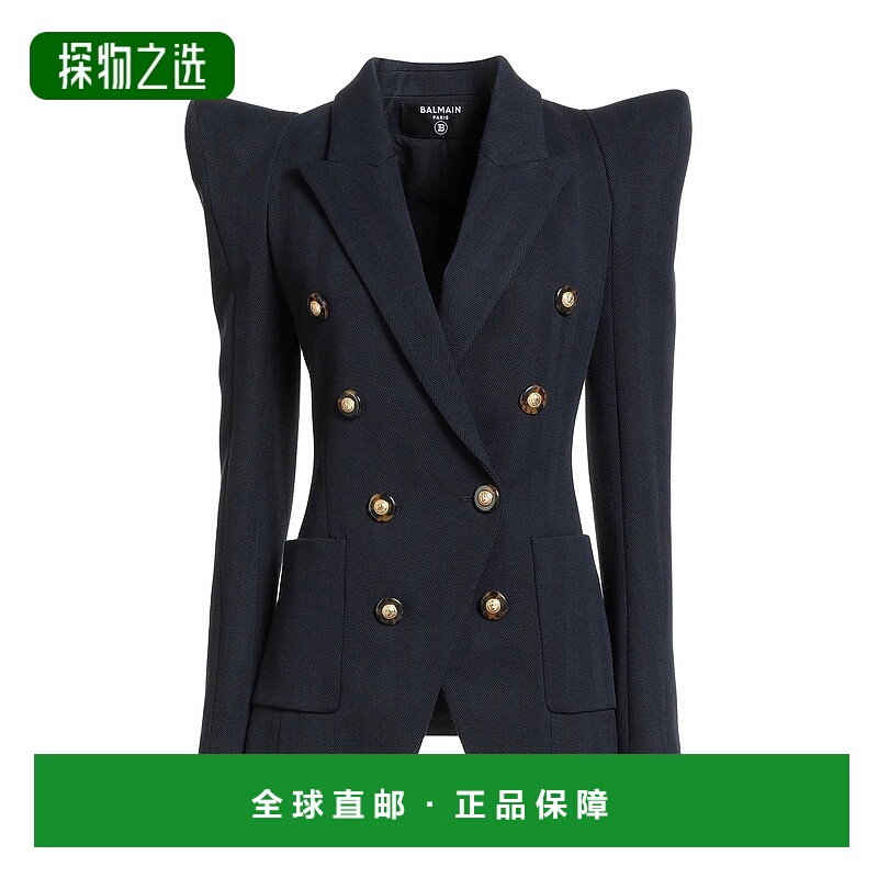 香港直邮Balmain 巴尔曼 女士 西装外套 blue蓝色 舒适时尚