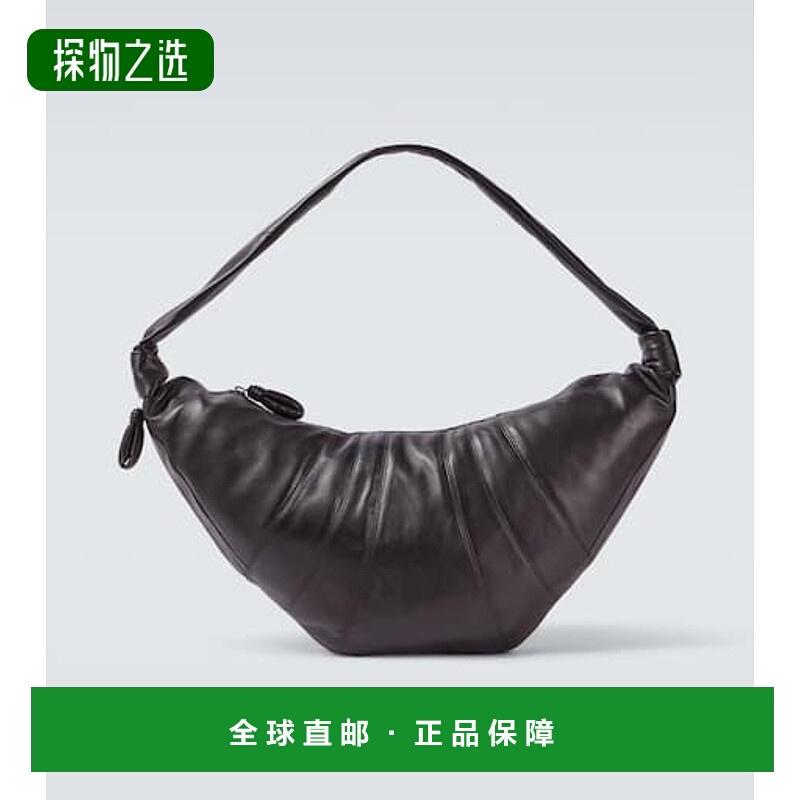 香港直邮Lemaire 男士 牛角包形大号皮革肩包 brown棕色 舒适时尚