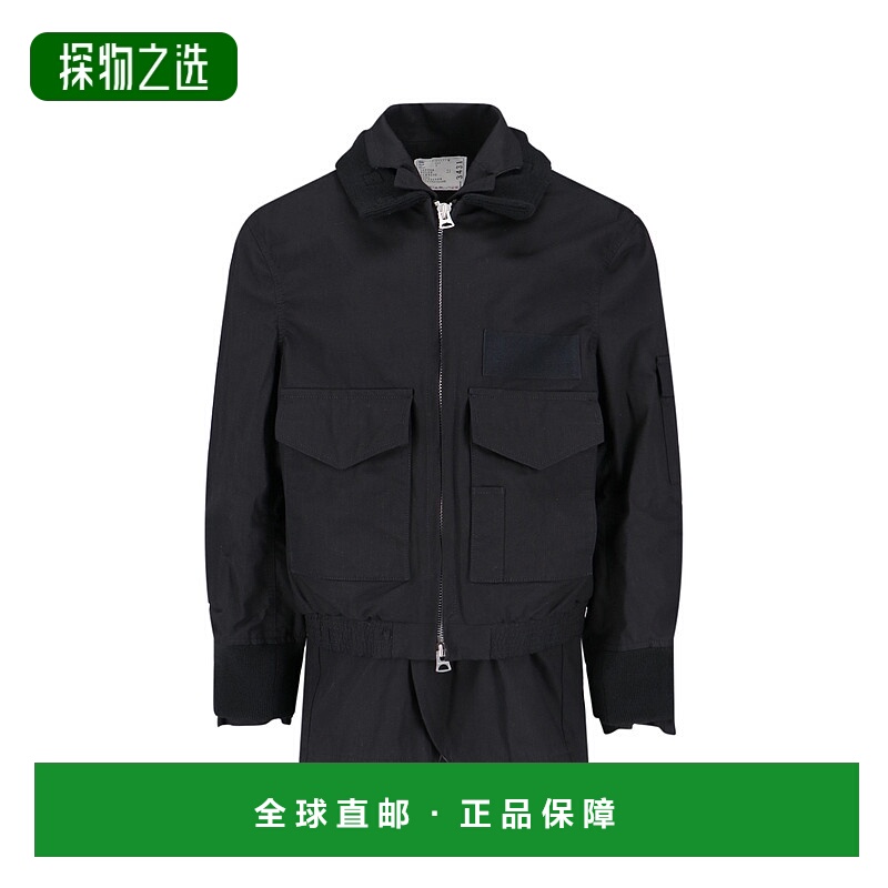 1h可退 香港直邮Sacai 男士 黑色夹克 2403431M001 black黑色 舒