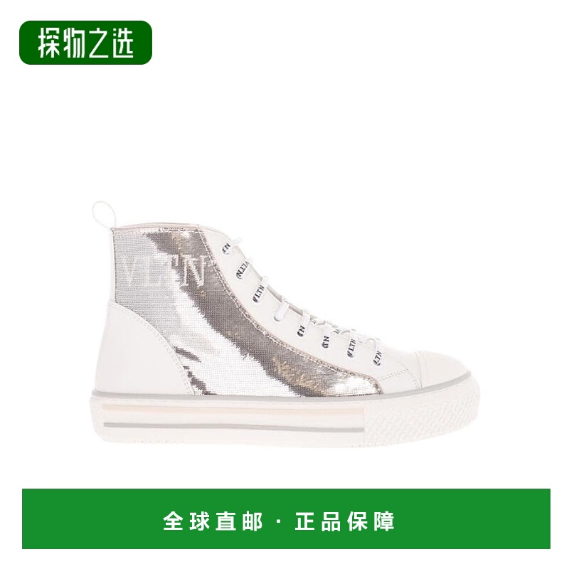 【99新未使用】香港直邮Valentino 亮片镶嵌高帮休闲运动鞋 UW2S0