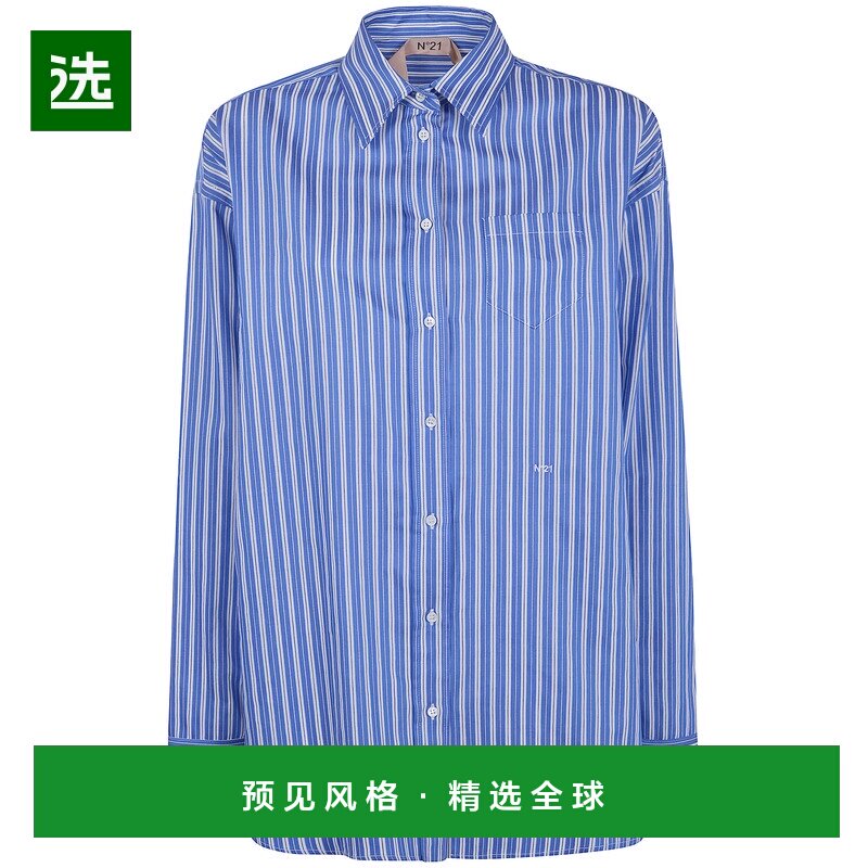 香港直邮N21 女士衬衫 G0311520RD11 SS2026 蓝色 CANVAS SHIRT
