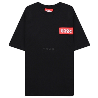 韩国直邮032c C1010 黑色有机棉短袖T恤