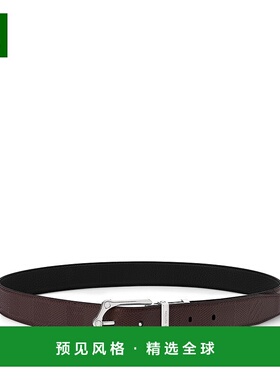 1h可退 欧洲直邮LV路易威登 Frog系列男士黑色牛皮棋盘格腰带30mm