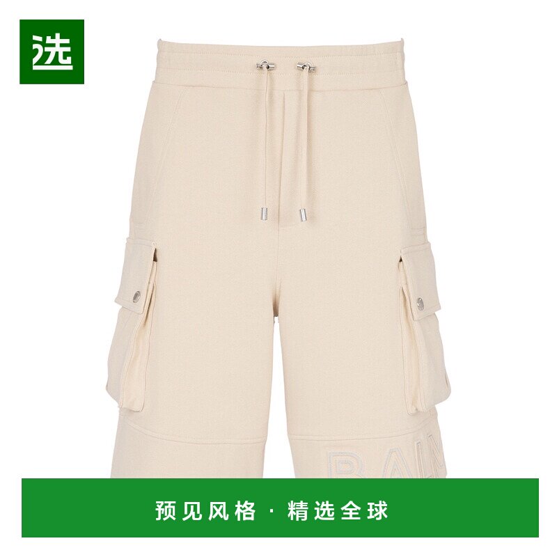 香港直邮Balmain 反光 logo 工装短裤 BH0OA130BC22休闲裤