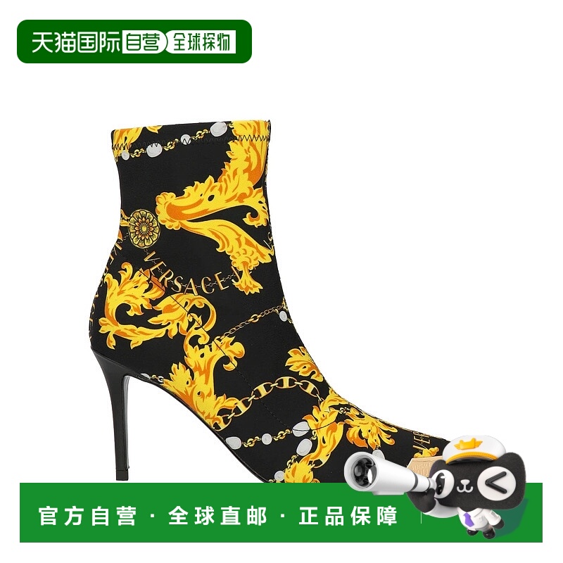 1h可退 香港直邮Versace Jeans 范思哲 女士 脚踝靴 black黑色 舒
