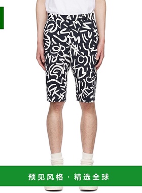 1h可退 香港直邮Moschino 莫斯奇诺 男士 海军蓝印花短裤 3070032