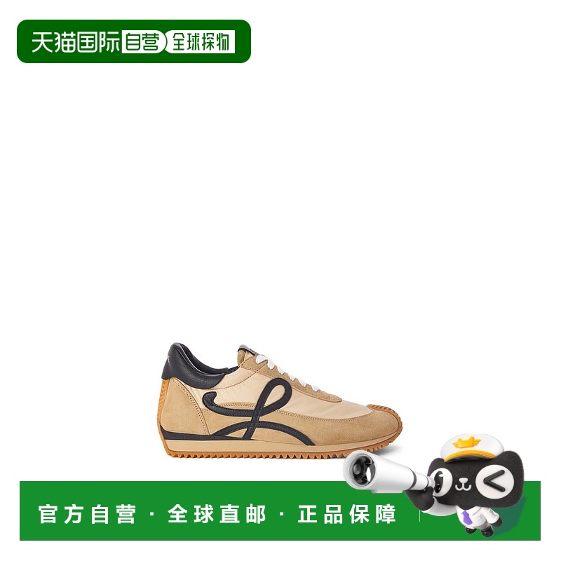 欧洲直邮LOEWE罗意威女士 尼龙和绒面革流畅运动鞋系带牛皮