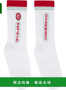 1h可退 香港直邮Casablanca 男士 白色 Fuji Dream 中筒袜 APF25A