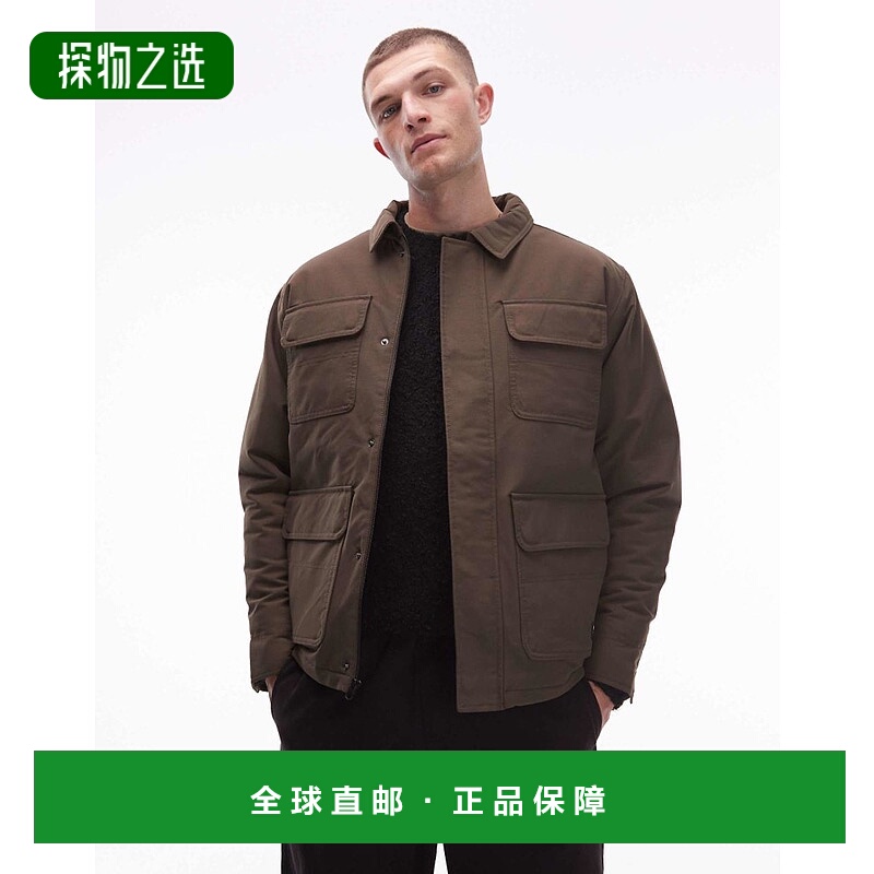 香港直邮Vans 范斯 男士 chore 斜纹布尼龙棕色夹克