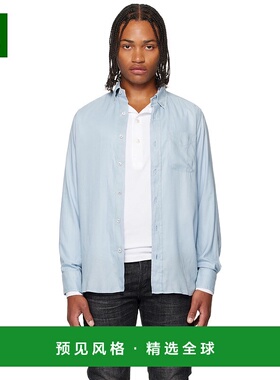 香港直邮Tom Ford 汤姆·福特 男士 蓝色 Fluid 衬衫 HSO001FMT05