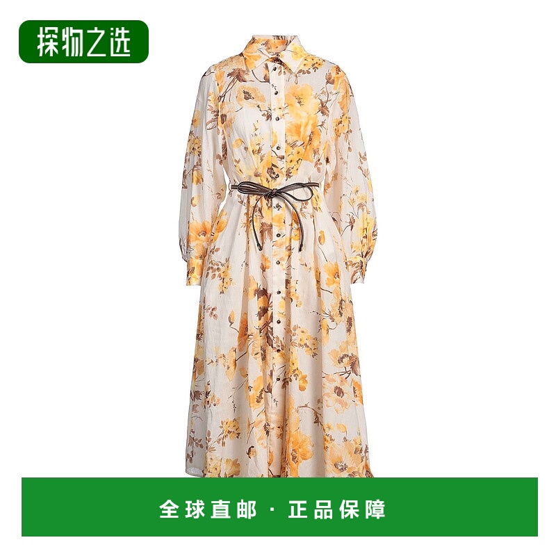 香港直邮ZIMMERMANN 女士 中长连衣裙 beige米色 舒适时尚