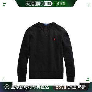 欧洲直邮Ralph Lauren拉夫劳伦男士卫衣黑色棉混纺刺绣圆领拉链