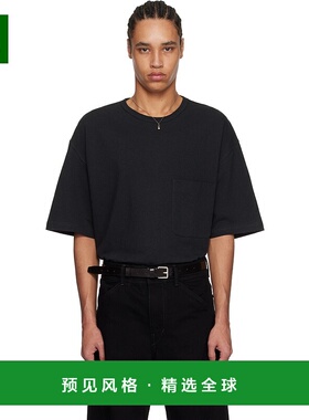 1h可退 香港直邮Lemaire 男士 黑色 Boxy Short Sleeve T 恤 TO13