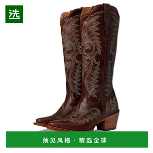 1h可退 【美国直邮】DURANGO女士时装靴尖头拉链真皮潮流时尚 透